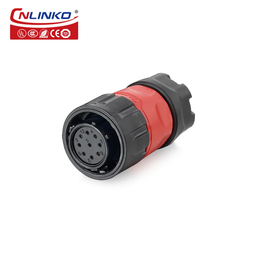 CNLINKO IP68 waterproof connector socket 9 pin 24v power pin connector M20 Plug Socket male female connector