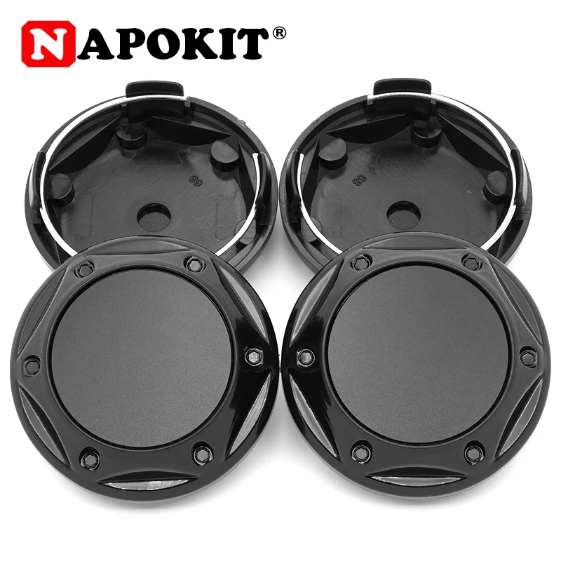 4pcs Quality ABS Durable 68mm Car Wheel Center Cap Universal 68mm Wheels Rim Hub Dustproof Cover Black