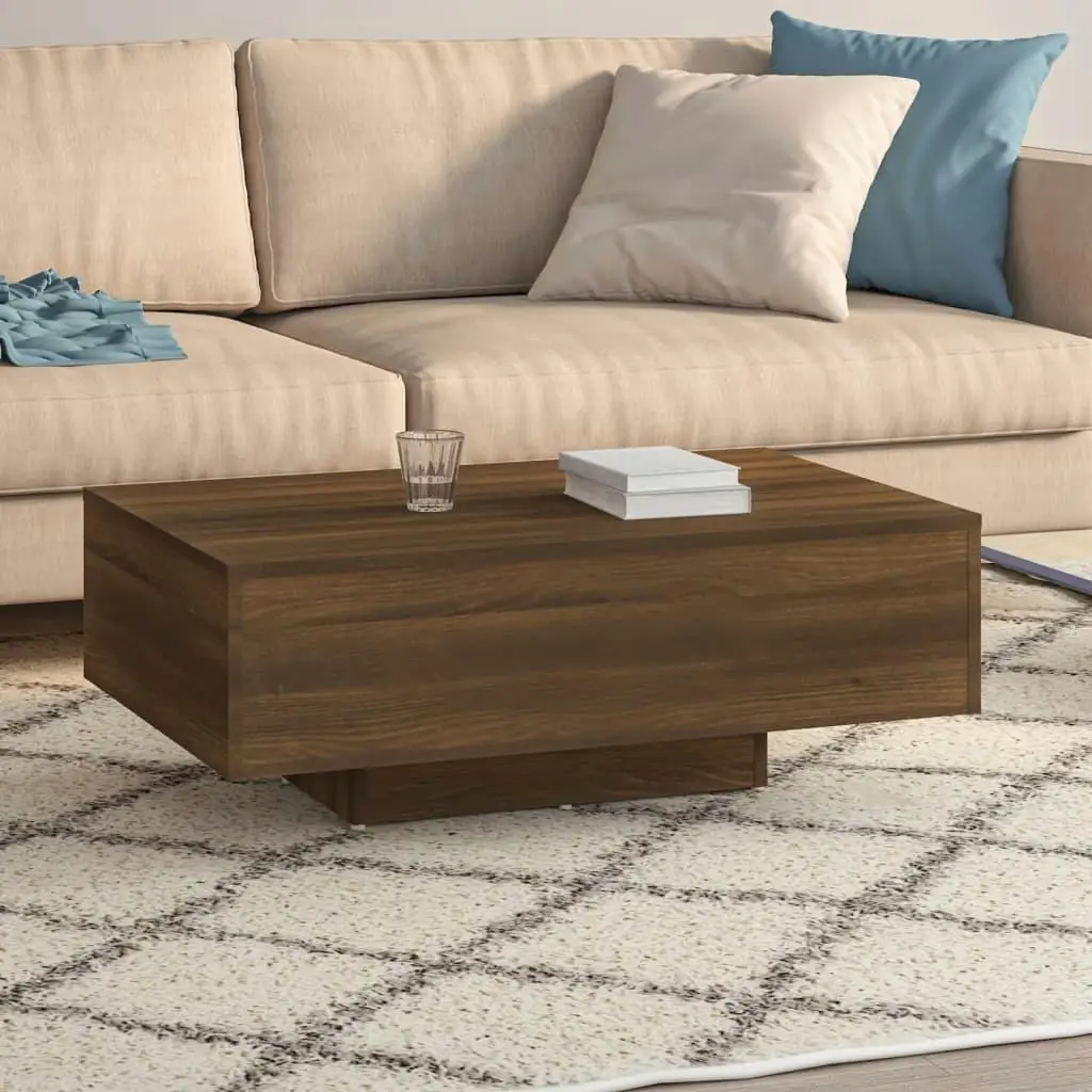 Stylish Brown Oak Coffee Table 85x55x31 cm | Durable Engineered Wood Design