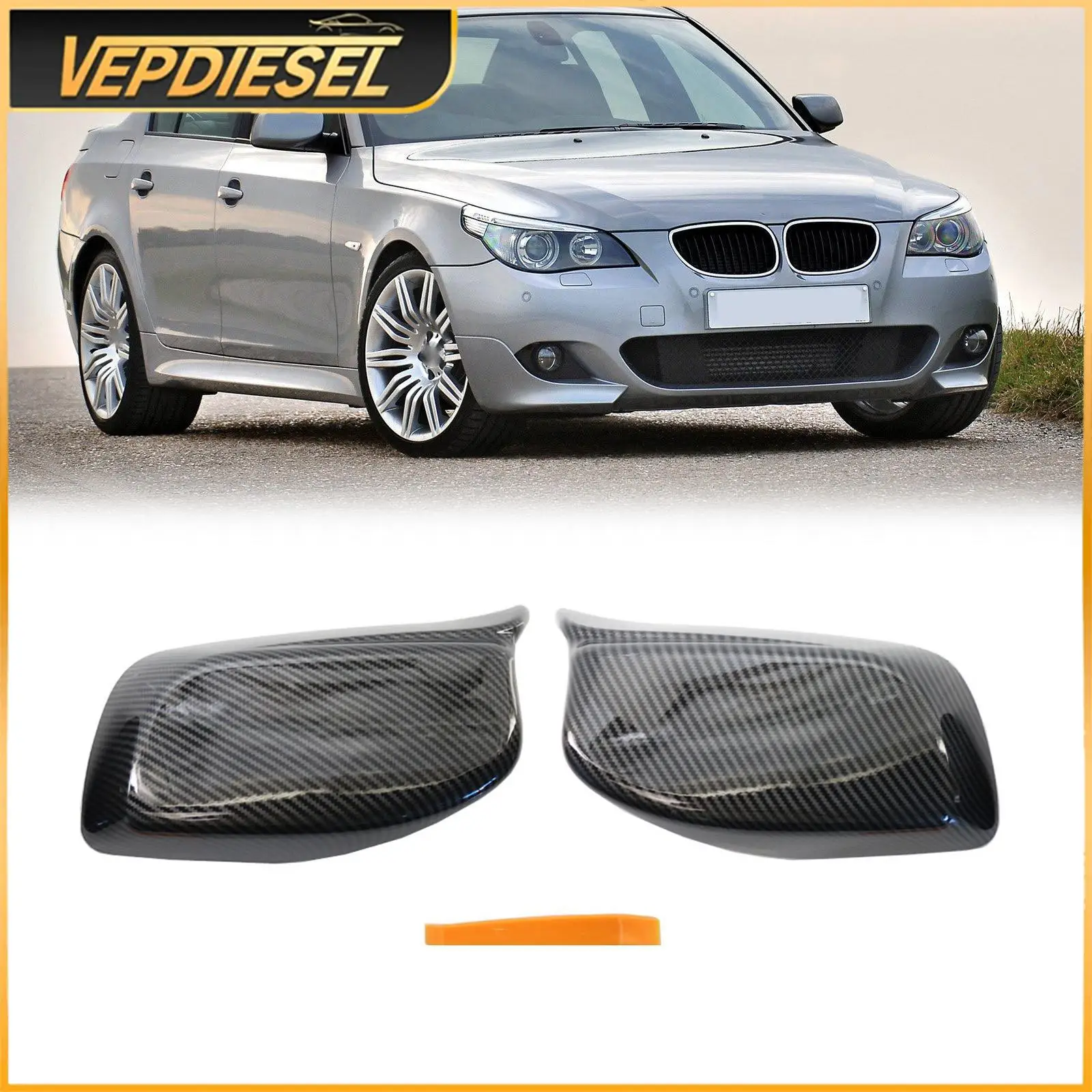 

Крышка зеркала заднего крыла 51167078359 51167078360 для BMW 5 серии E60 E61 E63 E64 2003-2007, крышки зеркал заднего вида из углеродного волокна