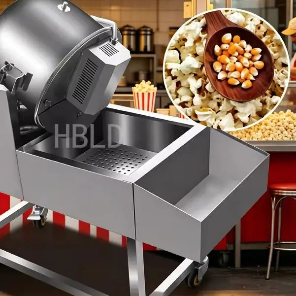 

Commercial Fully Automatic Stainless Steel Gas Popcorn Machine Kettle Popcorn Maker for Party Movie Theater Use