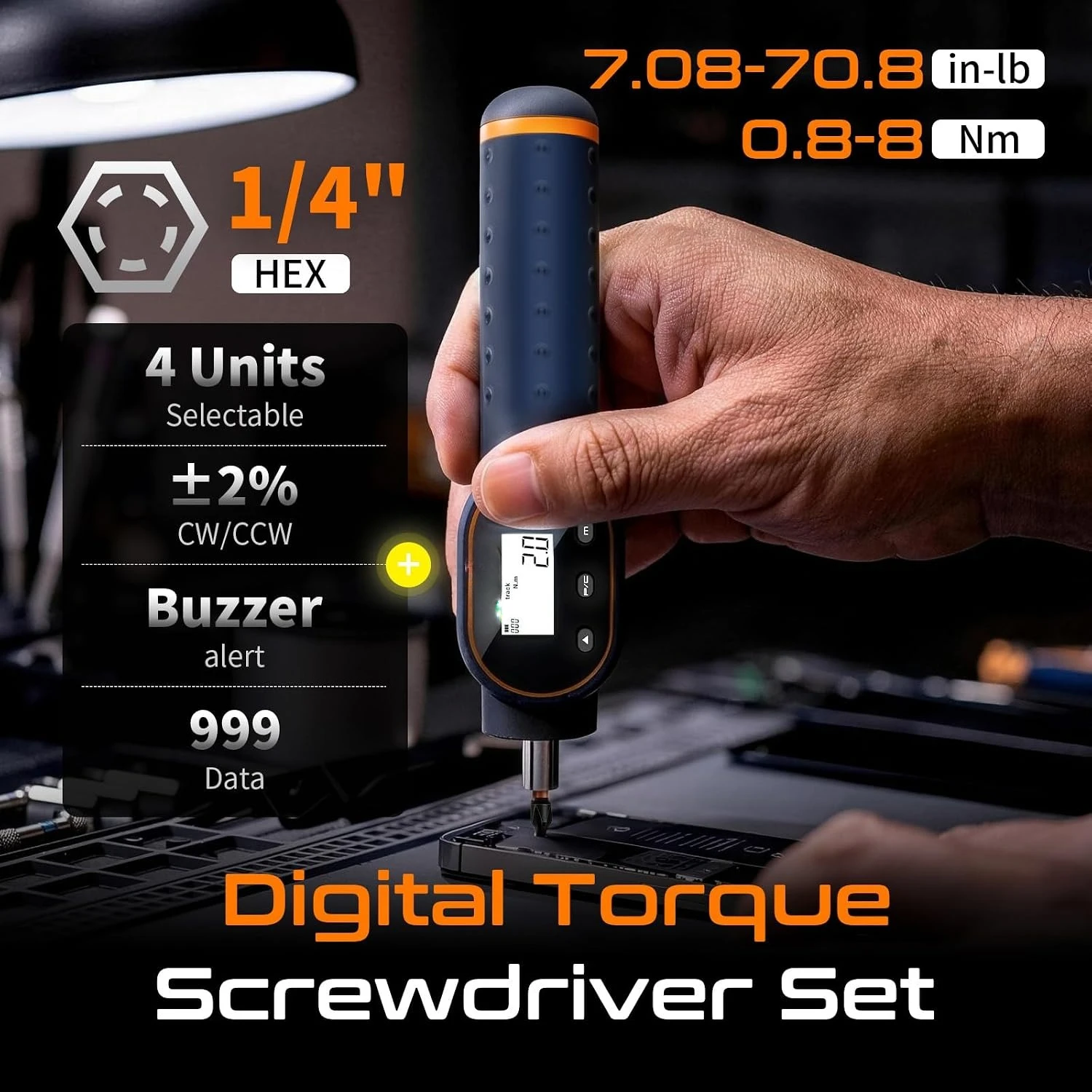 1/4 Inch Adjustable Torque Screwdriver Set,0.8-8 Nm Precision Torque Driver with Magnetic Bits for Bike Repair,Scope Mount & DIY