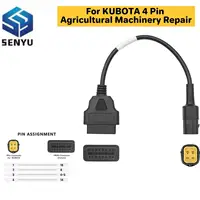 Para Kubota Diagmaster Cable de extensión de 4 pines a OBDII de 16 pines compatible con herramienta de diagnóstico/escáner/lector de código KUBOTA 4PIN Takeuchi
