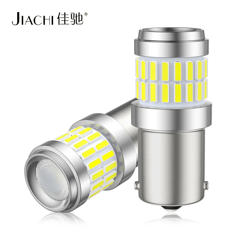 

jiachi 2pcs Car LED Bulbs 1156 P21W 1157 BAY15D P21/5W Turn Signal Light Brake Reverse 6000K White 4014 3030 37SMD Stop Lamps