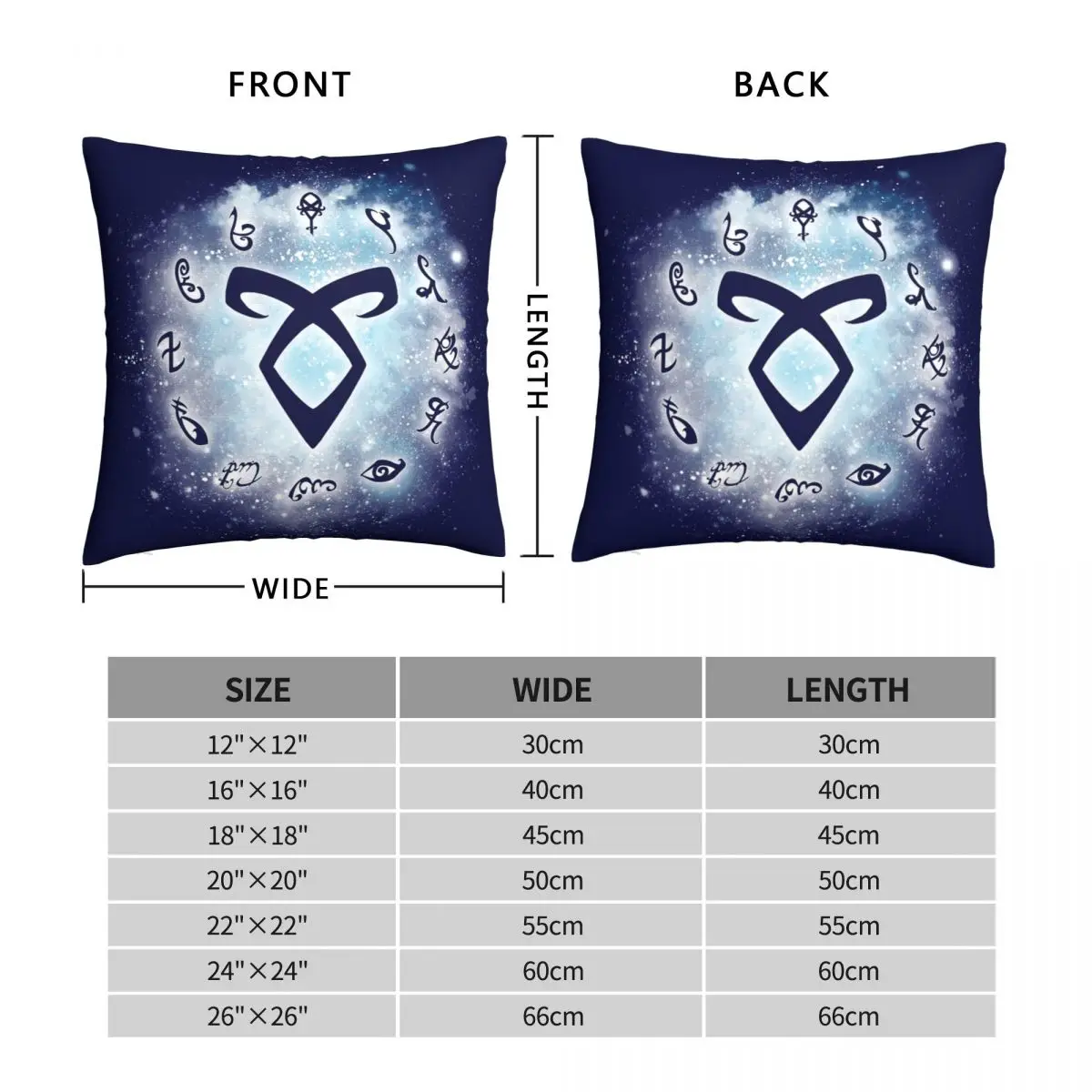 The Shadow Runes Pillowcase Polyester Linen Velvet Creative Zip Decor Throw Pillow Case Car Cushion Cover