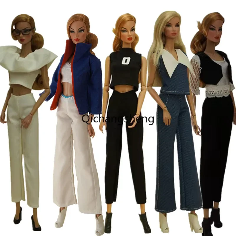 1/6 BJD Doll Clothes For Barbie Clothes Set Shirt Crop Top Trousers Pants 30cm Dolls Accessories For Barbie Doll Outfits Toy 1:6