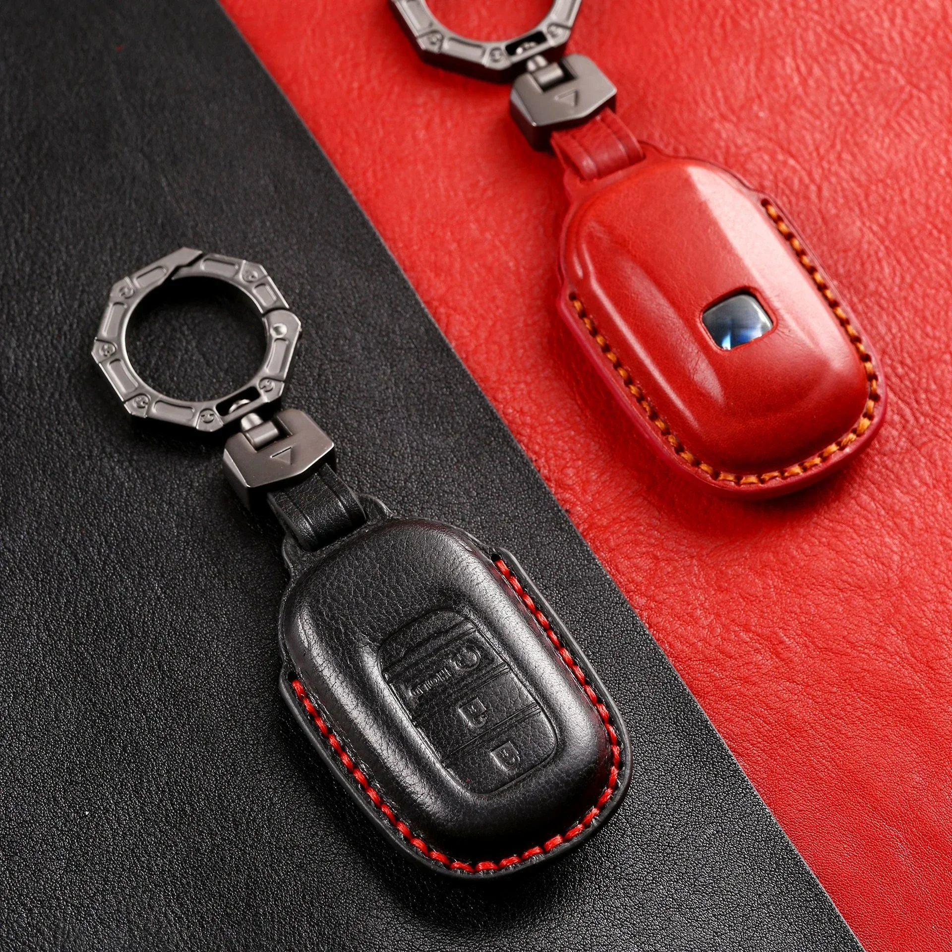 

Leather Car Key Case Cover Shell For Honda Civic 11th Gen Accord Vezel Freed Pilot Zrv Ens1 HRV CRV 2021 2022 2023 Accessories