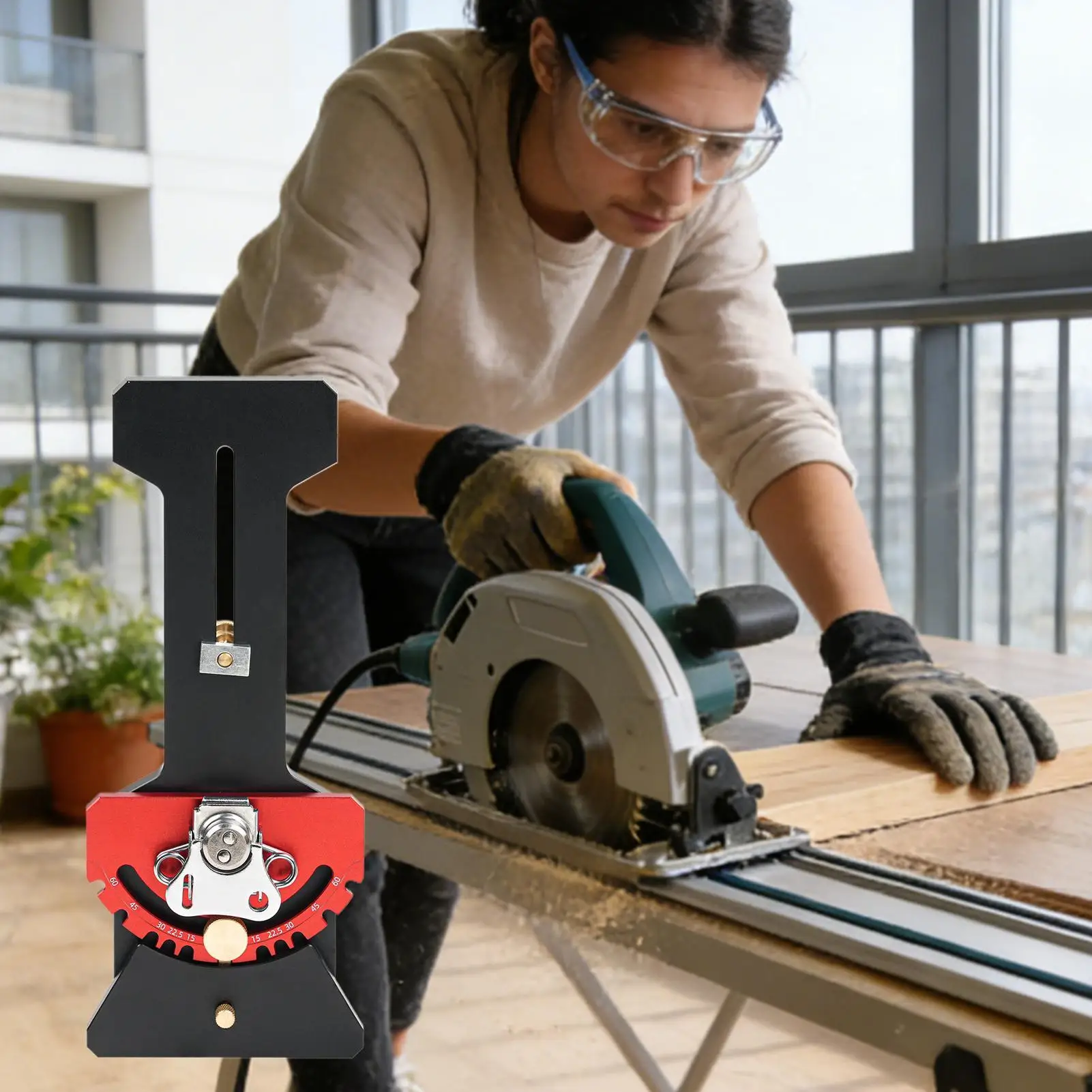 Track Saw Guide Rail Square Adjustable Aluminum Alloy Precision Router Guide Track Saw Guide Rail For Straight Cuts Crosscut