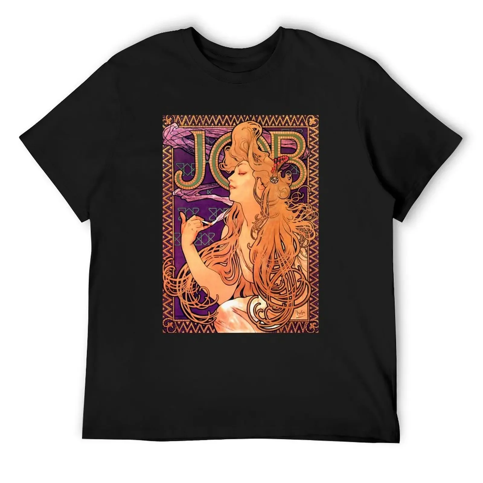 

Alphonse Mucha - Job Cigarettes T-Shirt anime t shirts graphic tee shirt valentines clothes mens t shirts pack