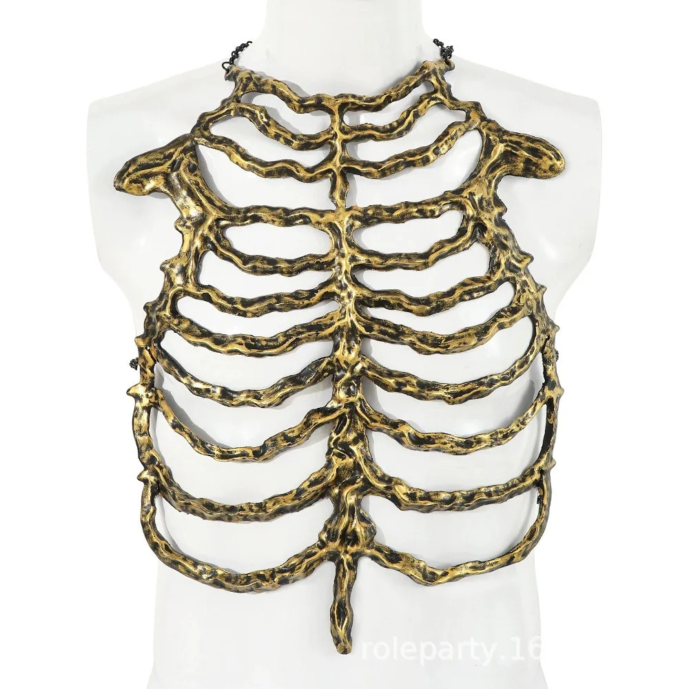 Halloween Skull Breastbone Skeleton Hollow Skeleton Frame Bone Holiday Dress Accessories Cosplay Performance Party Costume Prop view 6