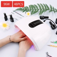 96W 48LED Lights Nail Dryer Red Light Fast Drying LED Nail Lamp Tow Hand Big Lamp Gel Polish Dryer Timer Smart Nail Art Tools