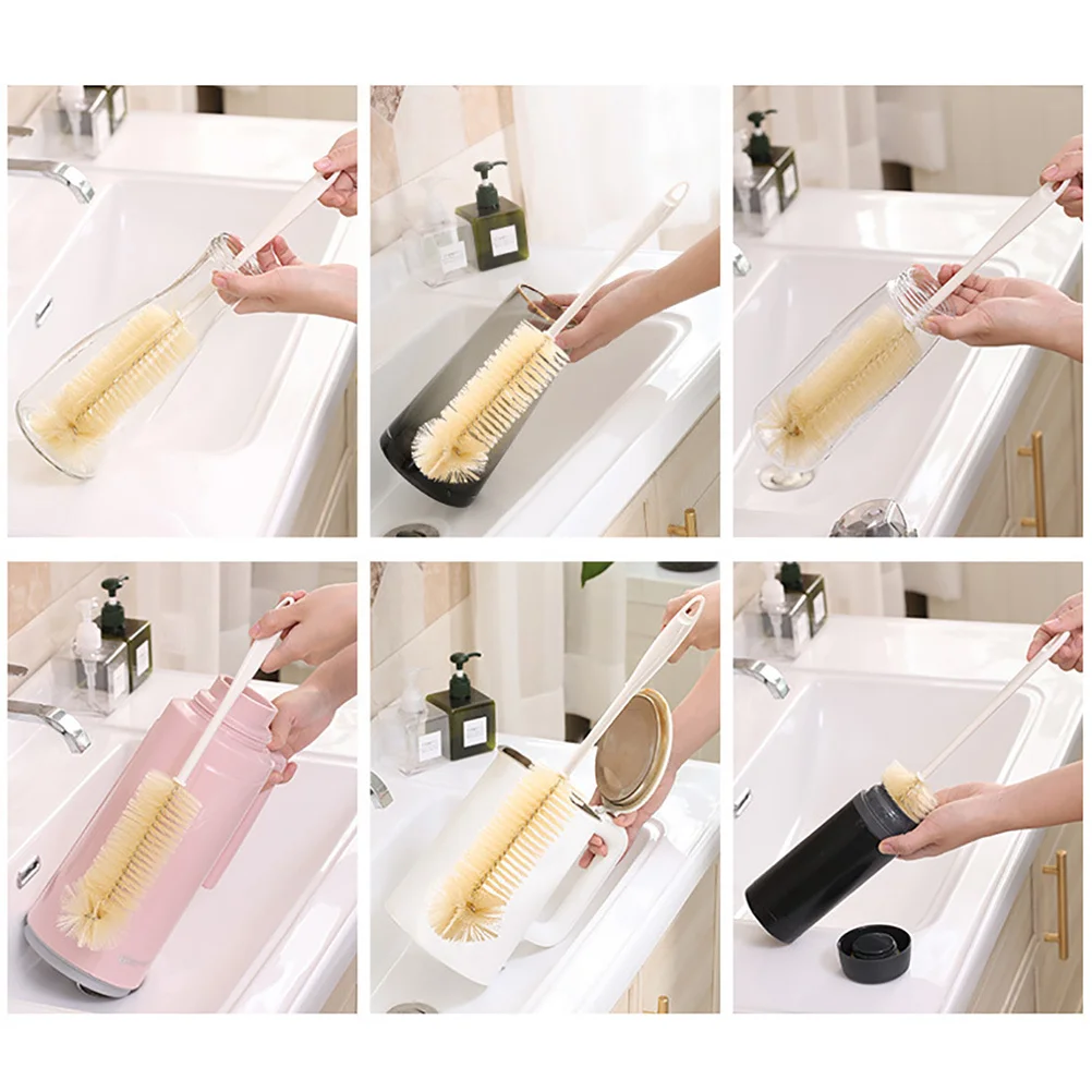 

2Pcs Long Handle Bottle Brush for Thorough Cleaning of Water Bottles Mugs Tube Brushes Suitable for Various Tableware