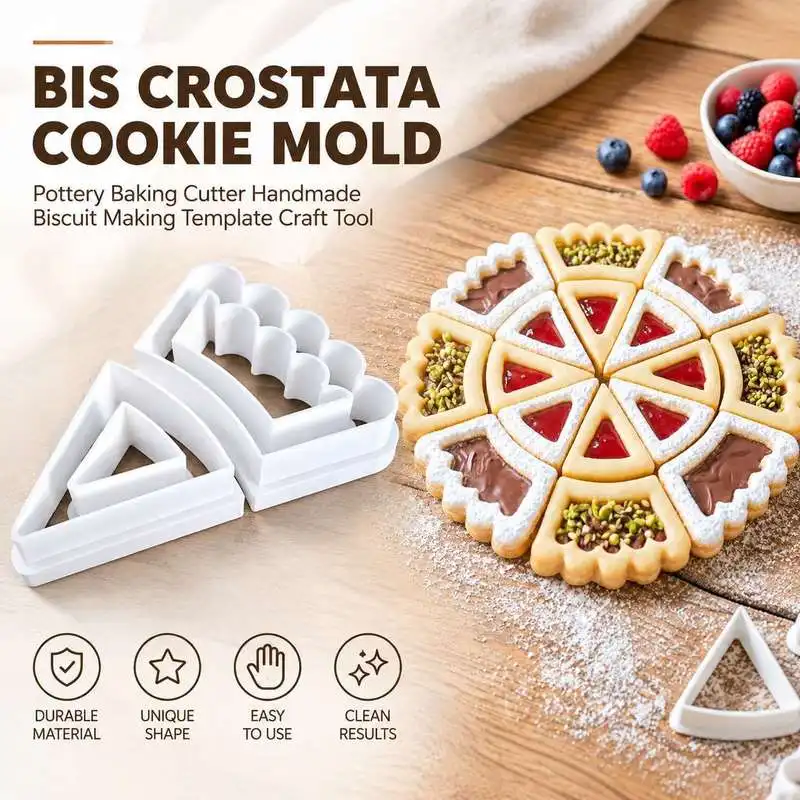 Bis Crostata Cookie Mold Pottery Baking Cutter Handmade Biscuit Making Template Craft Tool