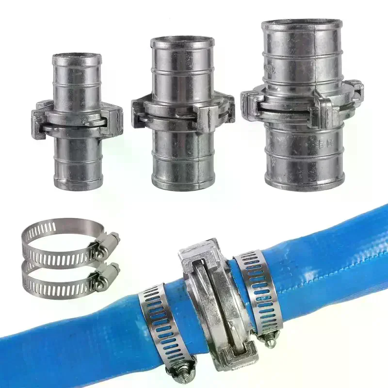 Fire Hose Connector Belt Hose Fast Docking Snap Coupling Irrigation Hose Clamp Gardening Agriculture Pipe Fitting 1'' 1.5'' 2''