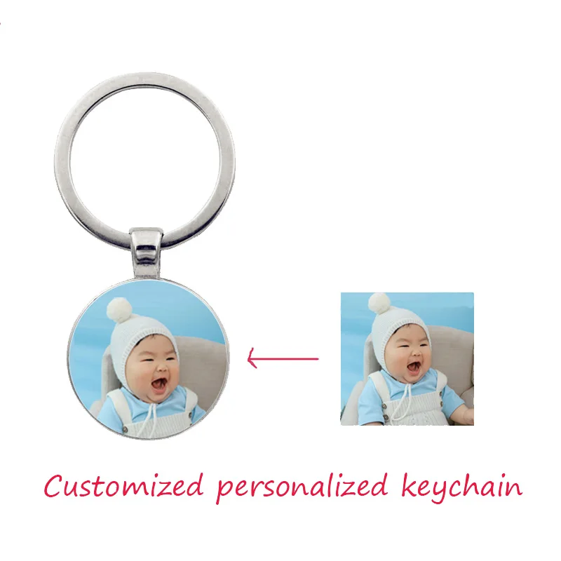 Customized color logo keychain, customized cute baby pendant keychain, personalized photo souvenir gift