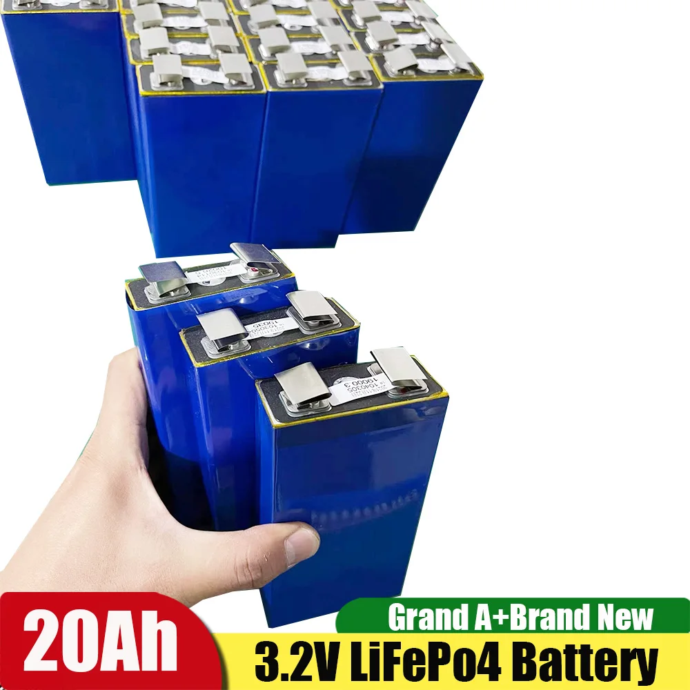 

3.2V 20Ah LiFePO4 Battery Cell 20000mAh Lithium Iron Phosphate Deep Cycles for Diy 12V 24V 36V 48V Solar Energy UPS Power