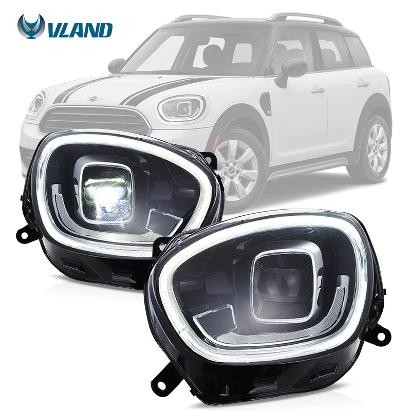 

Полностью светодиодные фары, новый продукт для передней лампы Mini Cooper Countryman F60 2017-2023, официальная галогенная модель 2-го поколения, только