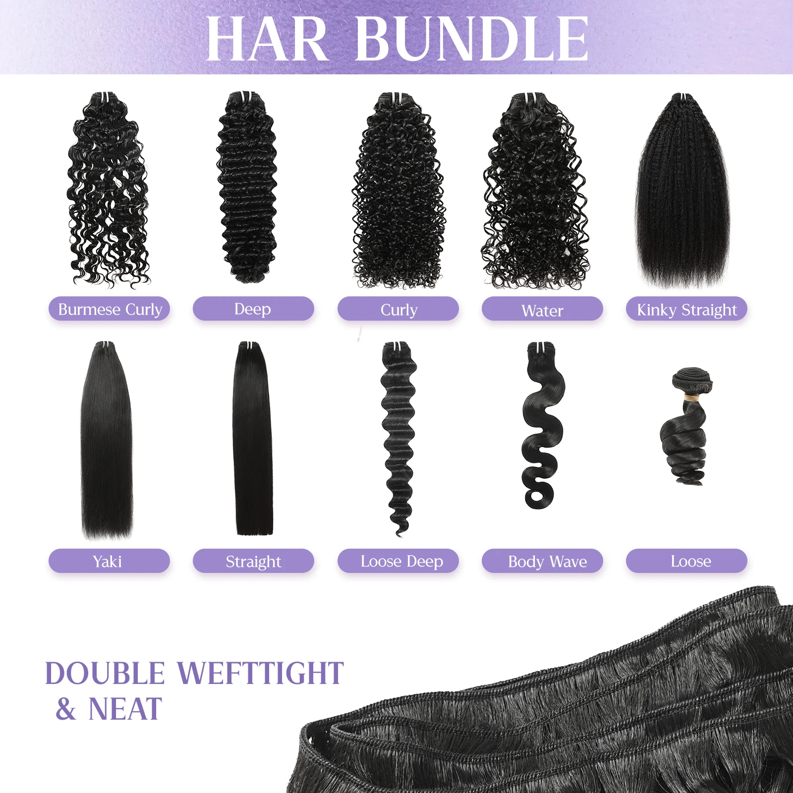 وصلات شعر خام مجعدة بورمية 100 جرام/قطعة من Powcign، شعر بشري بكر غير معالج 100%، جودة عالية غير مرئية للنساء