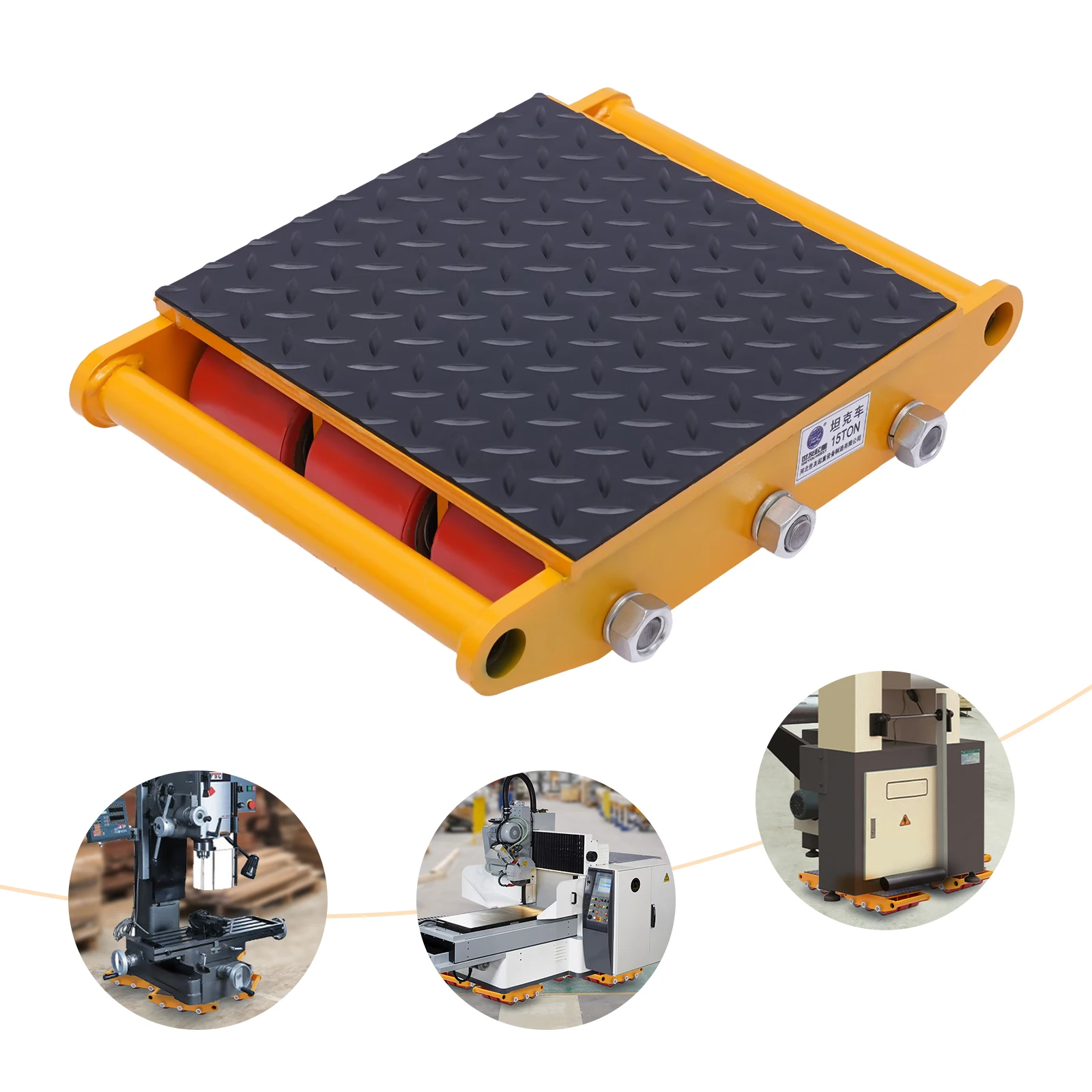 

Machinery Mover Furniture Moving Dolly Tools with Anti-Slip Mat and 9 PU Rollers for Transporting Large and Heavy Items