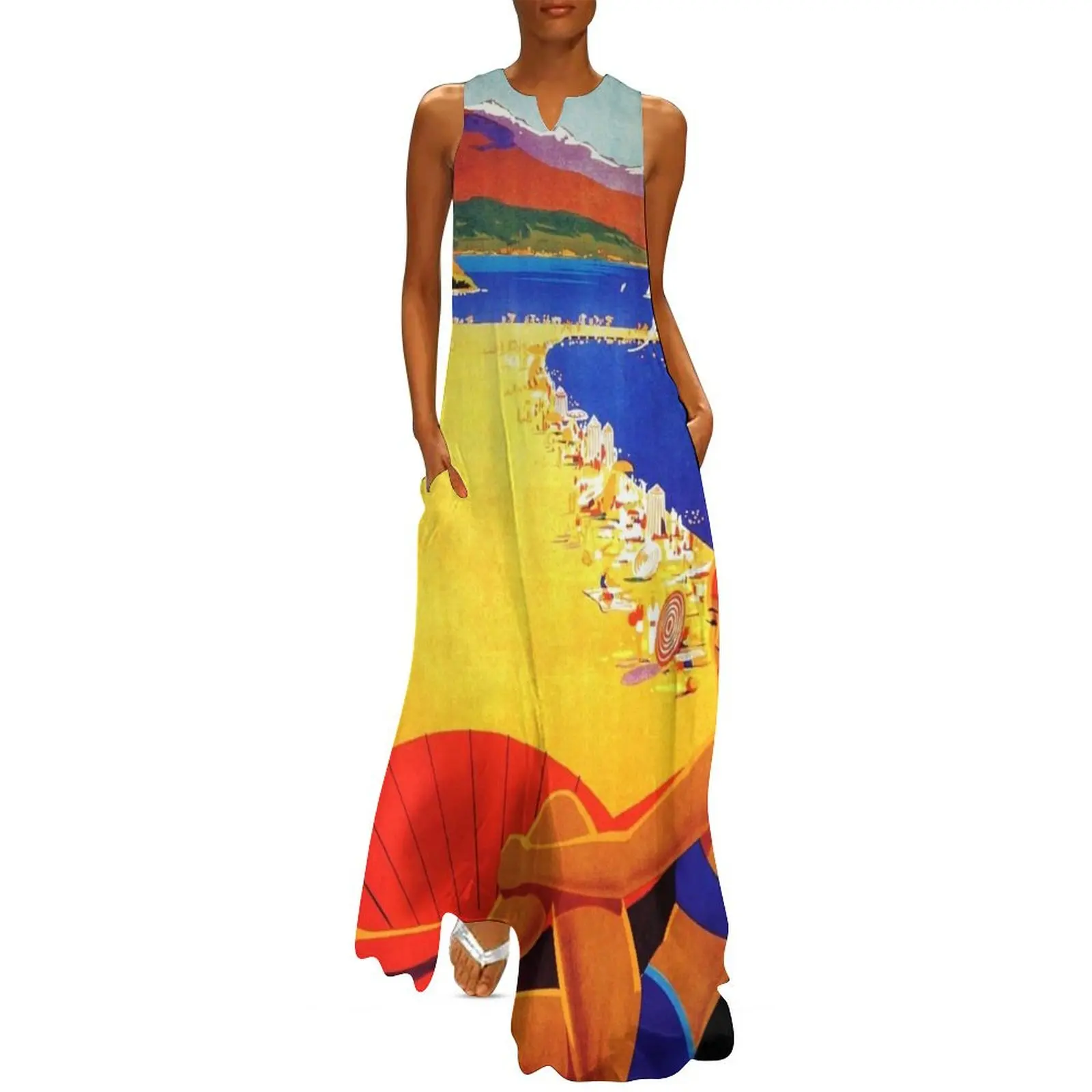 

Vintage travel poster ad for the beach at Annecy, France Long Dress women dresses Woman dresses Prom gown clothes for woman
