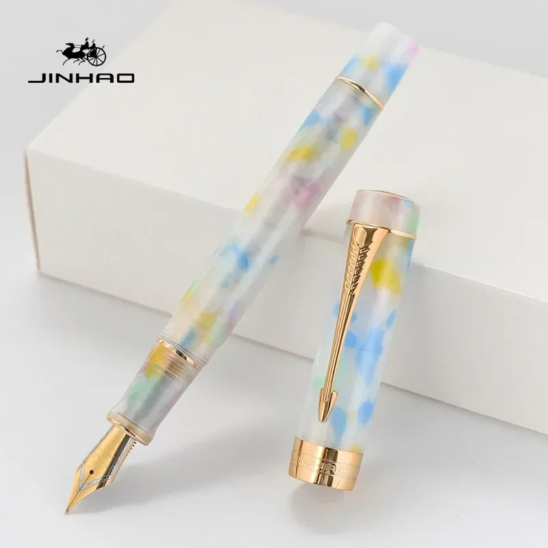 Imagem -04 - Jinhao Golden Arrow Shaped Clipe Fountain Pen Luxo Executivo Canetas Tinta de Escrita Escritório Escola Papelaria Suprimentos m f ef 100