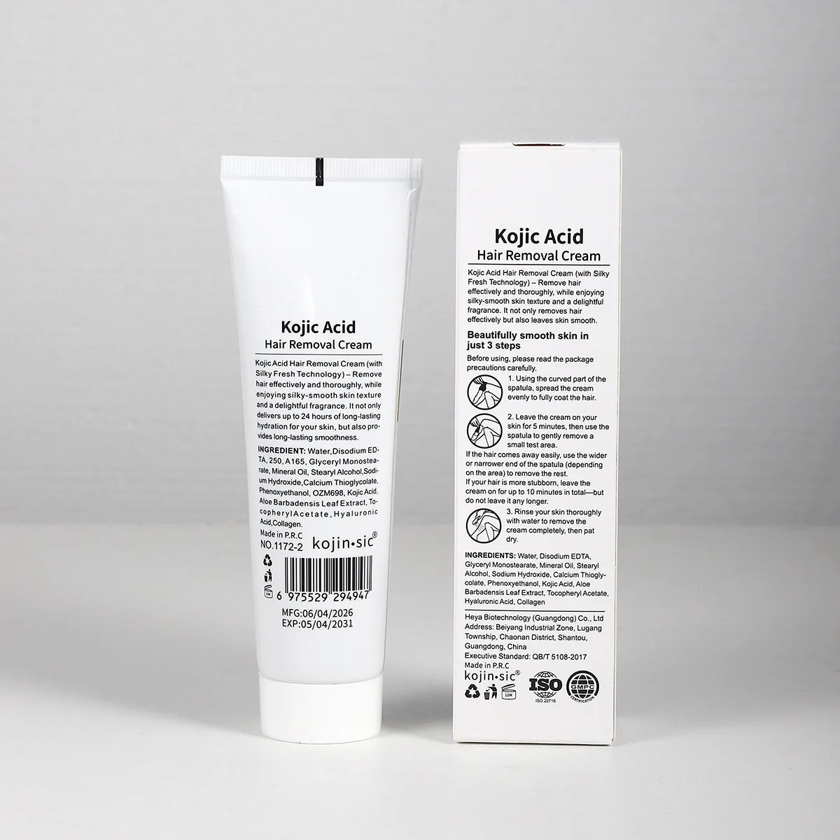 Kojic acid armpit hair removal cream non-permanent root removal mild non-irritating skin painless used all over the body