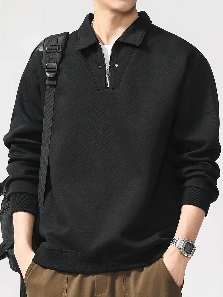 

Мужская толстовка на молнии с воротником, весна 2026, повседневная, свободного кроя, молодежная, трендовая, из хлопка и полиэстера, антиоксидантная