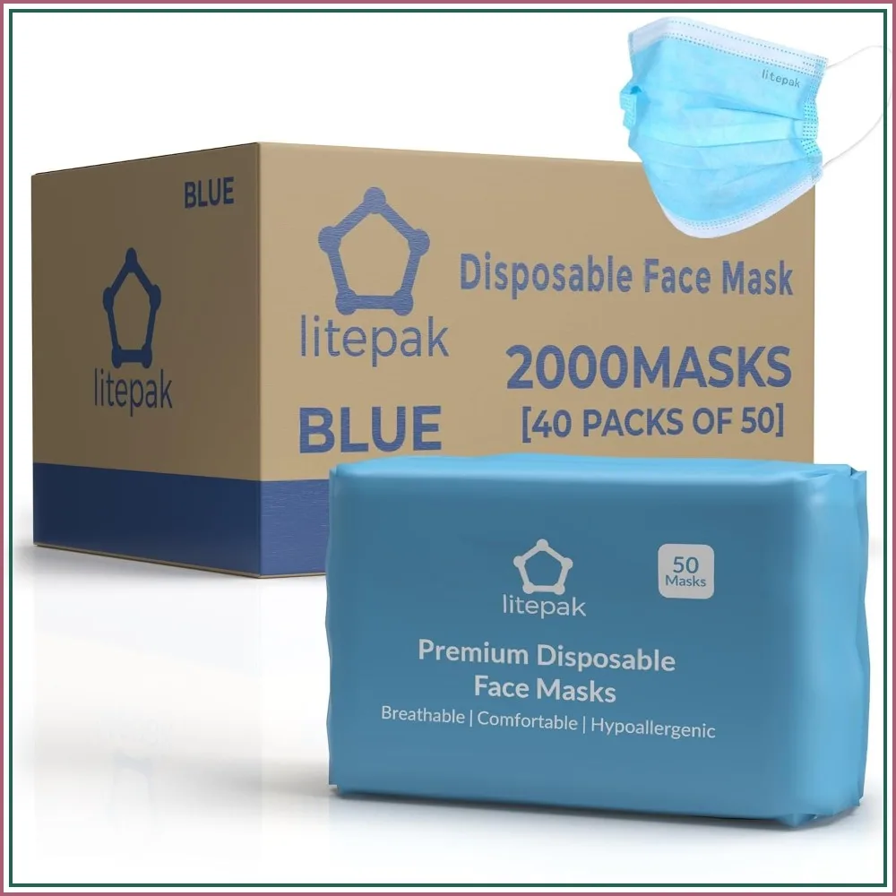 

2,000 Disposable Face Masks - 3-Layer Breathable Protection for Home, Office & Travel