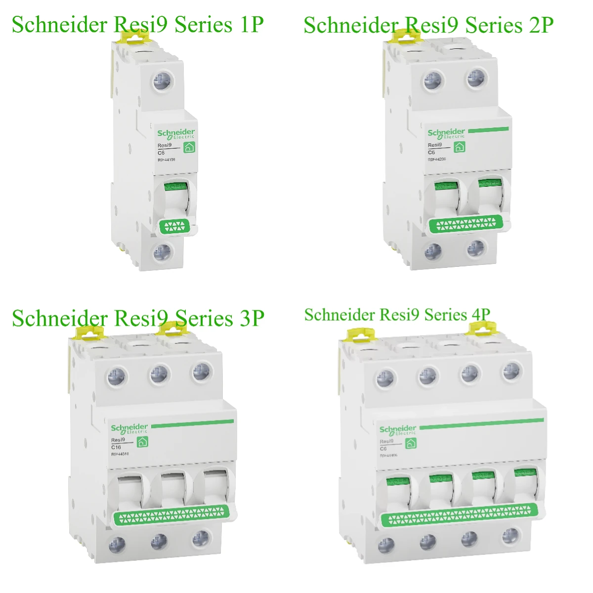 

Schneider miniature circuit breaker R9F series C curve Resi9 MCB 1P 2P 3P 4P R9F44106 10 16 20 25 32 40 50 63A