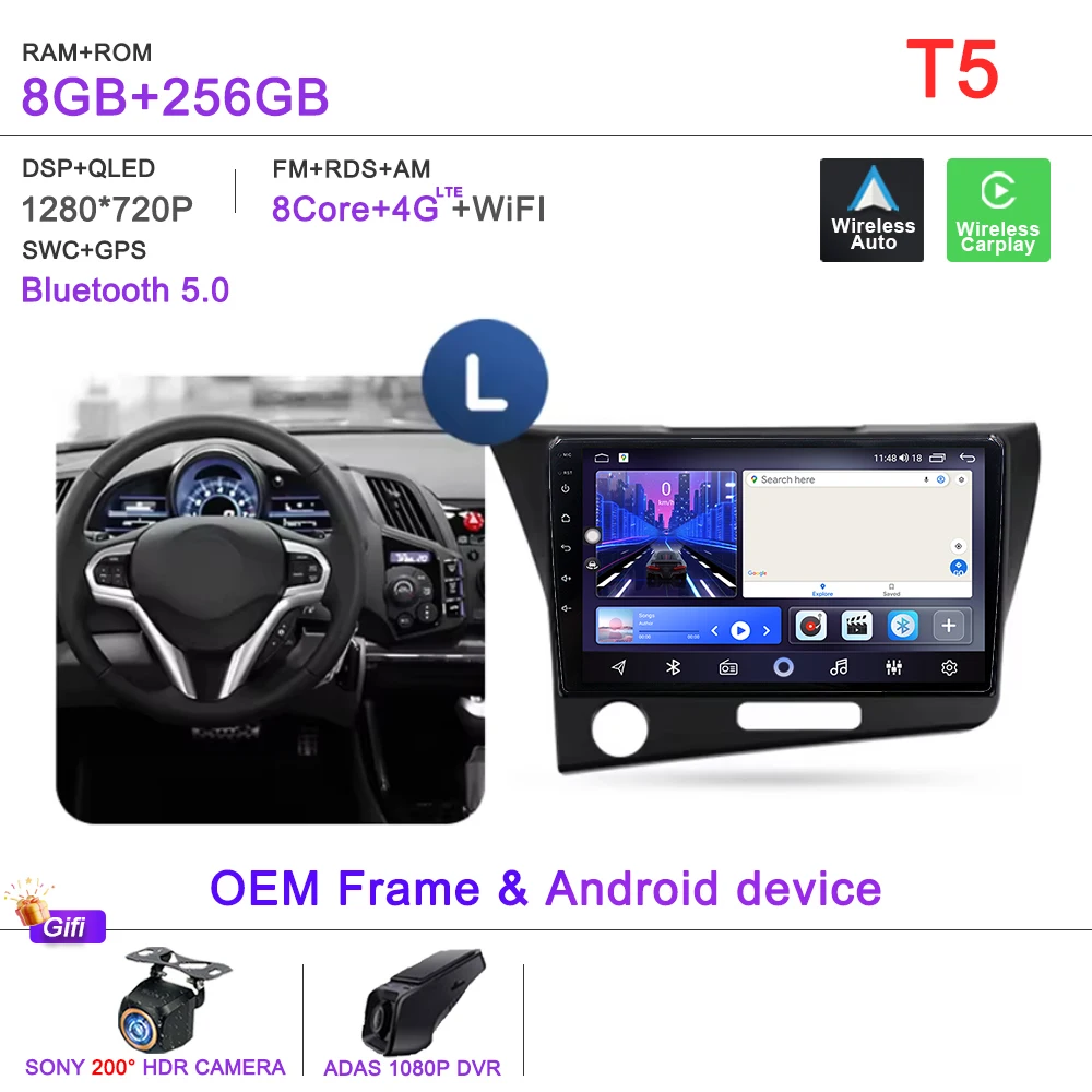 Android 16 2K Incell Scherm Multimedia Voor Honda CR-Z 1 CRZ LHD RHD 2010-2016 Stereo Head Unit GPS navigatie Hoge prestaties
