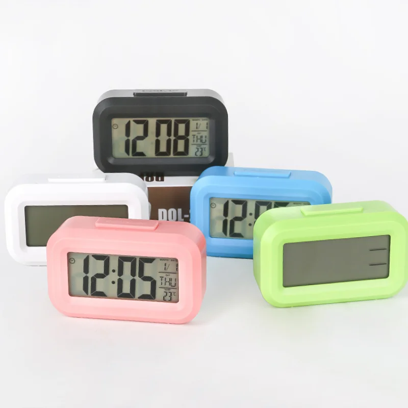 LED Digital Alarm Clock Backlight Mini Timer Smart Clock Data Time Calendar Desktop Silent Bedside Electronic Small Table Clocks