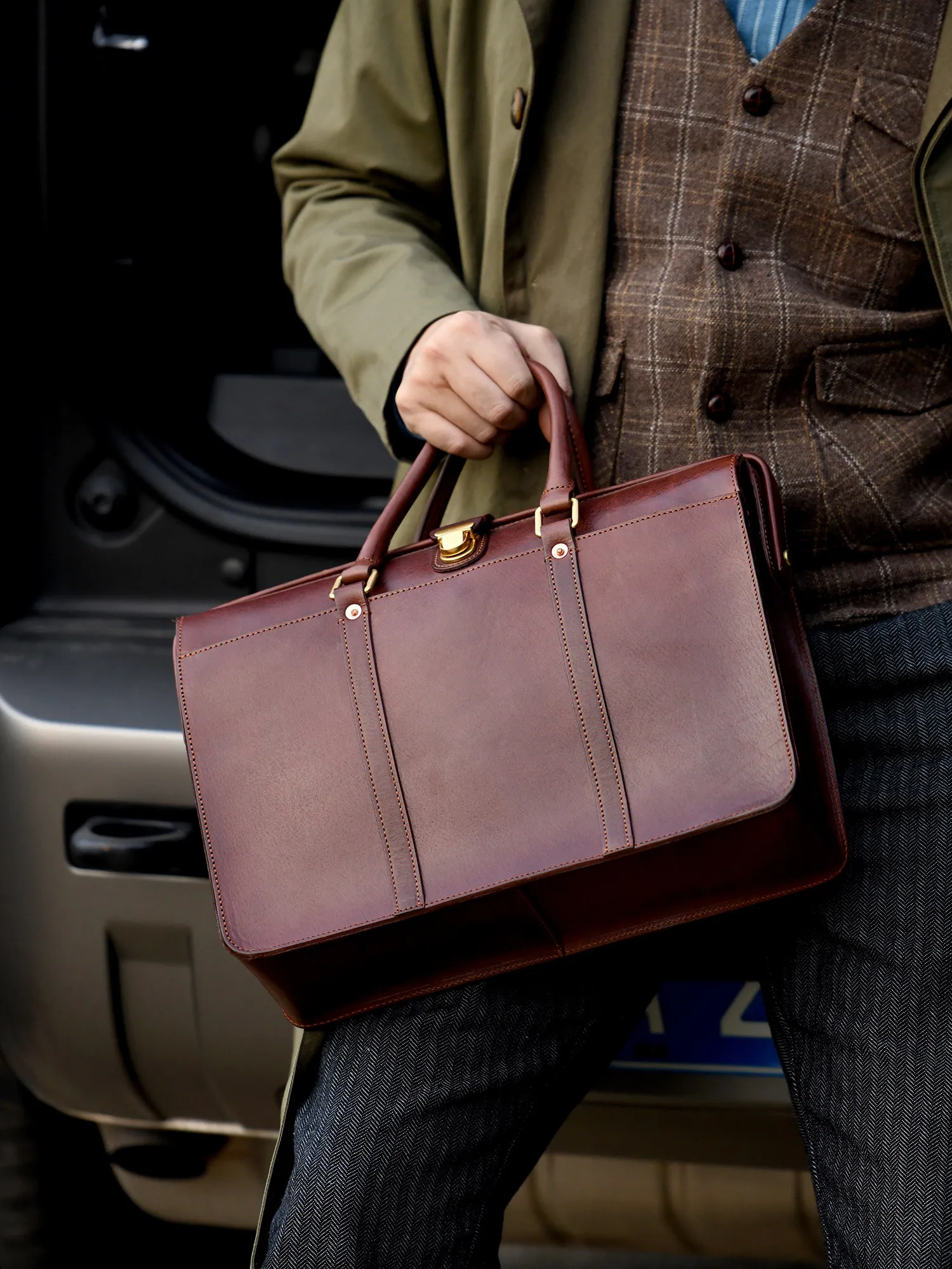 Immagine 3: Borsa da lavoro unisex di lusso in vera pelle di design, fatta a mano, in pelle bovina primo strato, per laptop, stile fashion, da uomo e da donna