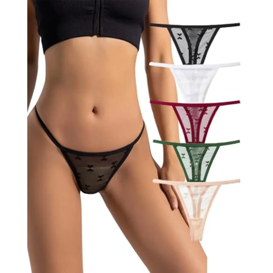 

G-String Thongs for Women T-back Lace Breathable Comfortable Thongs Sexy Low Waist Underwear Panties