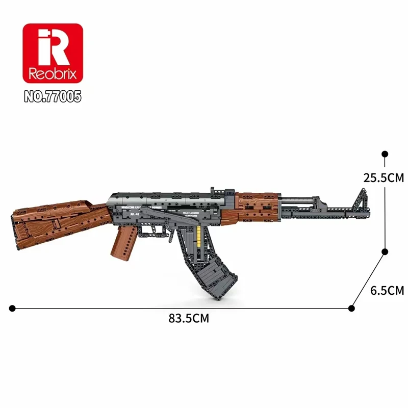 1366Pcs Broń wojskowa Pistolet szturmowy AK47 Riffle Gun Klocki konstrukcyjne SWAT Army MOC Brick Zabawki dla dzieci i dorosłych Zestaw upominkowy dla chłopców