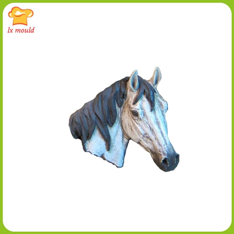 Fondant Horse Head Silicone Molds Plaster Soap DIY Tools Cowboy Sugar Chocolate Dessert Moulds