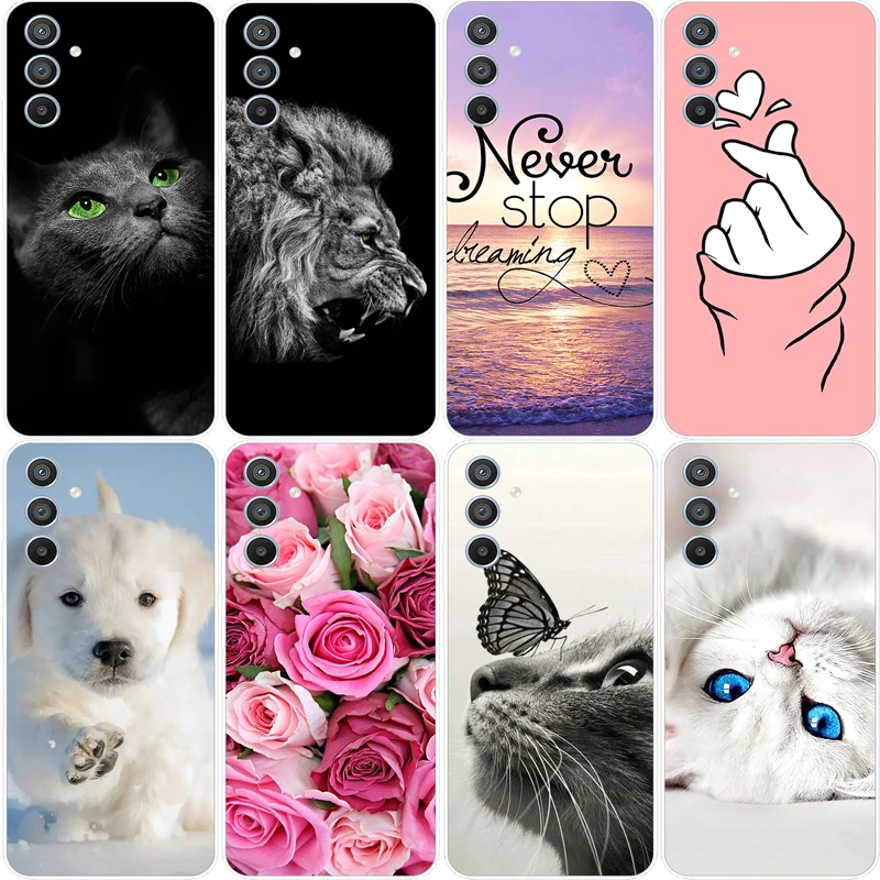 For Samsung A54 5G Case Protective Cartoon Transparent Soft TPU Silicone Phone Case For Samsung Galaxy A54 Cover Fundas Bumper