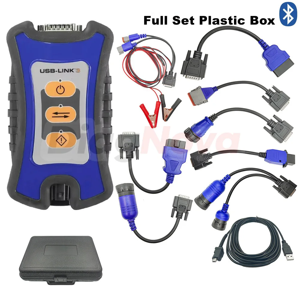 Full Set N3 Professional Truck Scanner Nexiq USB Link 3 Interface NEXIQ3 Diesel Heavy Duty Truck Bluetooth Diagnostic Tool