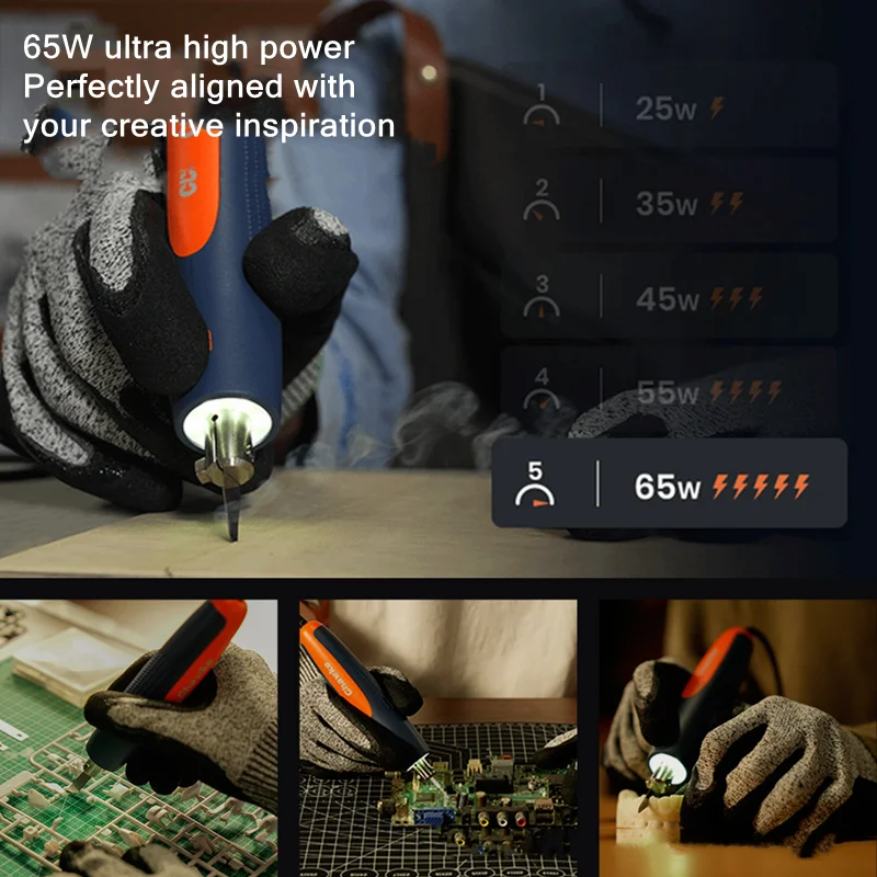 

Chawke Professional 65W Ultrasonic Cutter Knife 40kHz Vibration Frequency Carving 3D Print Deburr Multi-blade Handwork Tool