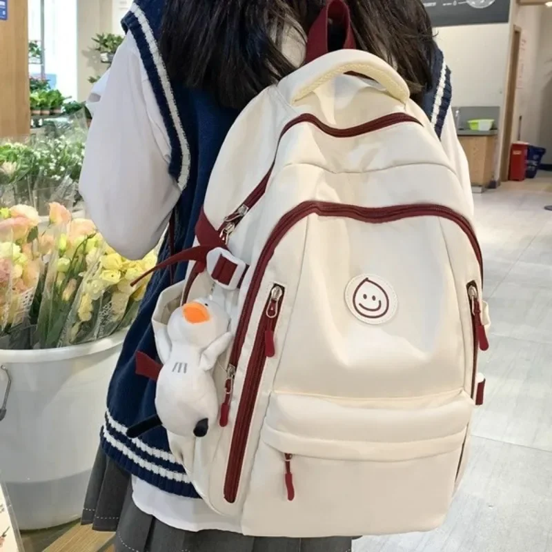 2023 New Cute Backpack Women's High-end Nylon Cloth Backpack Korean Version Large Capacity Student School Bag