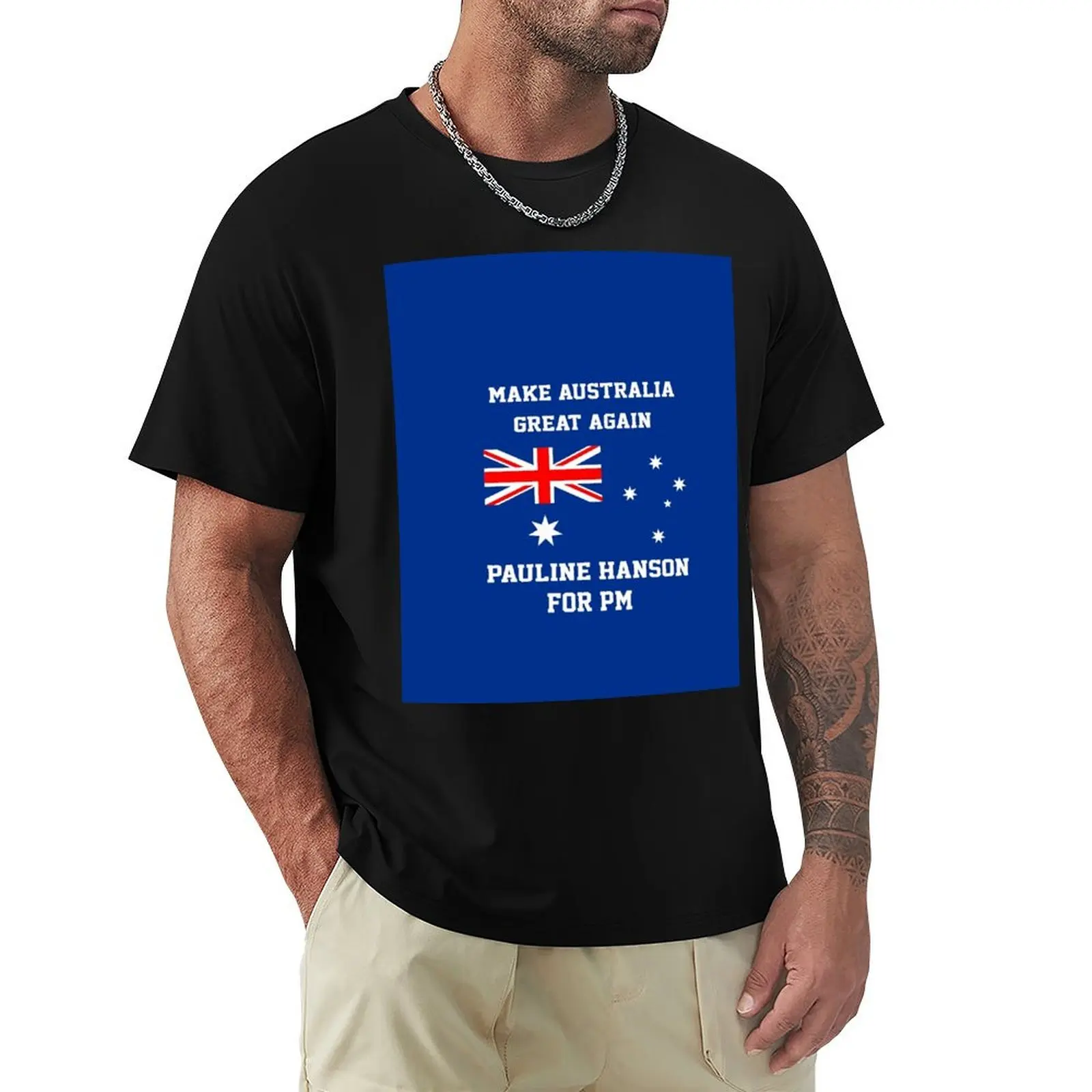 

Pauline Hanson for PM T-Shirt boys animal print basketball graphic tees summer top black t-shirts for men