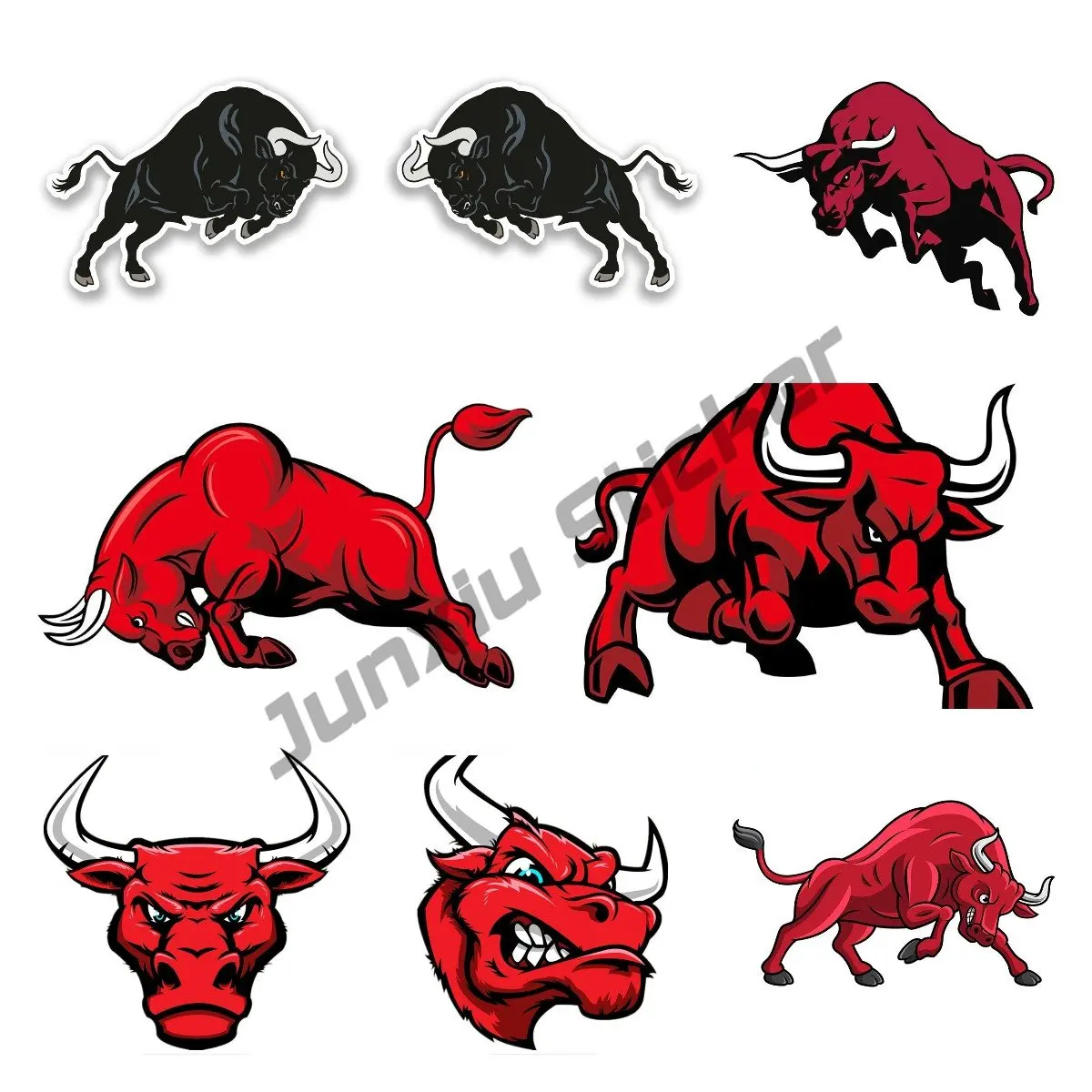 Personality 3D Bulls Spanish Bullfighting Angry Bull PVC Sticker Decal For Wall Window Suitcase Laptop Mirror Scooter Moto Car