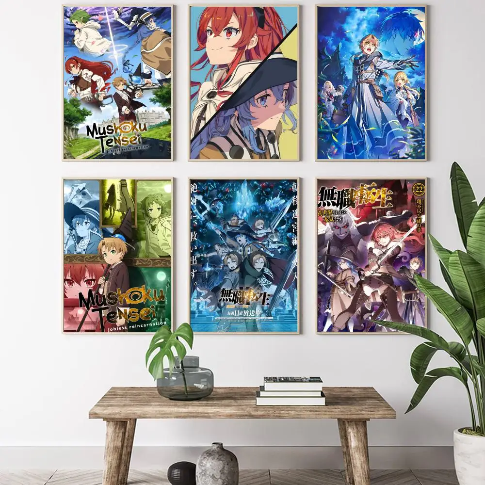 Mushoku Tensei Jobless Reincarnation  Calligraphy HD Canvas Poster living room bedroom bar aesthetic decoration