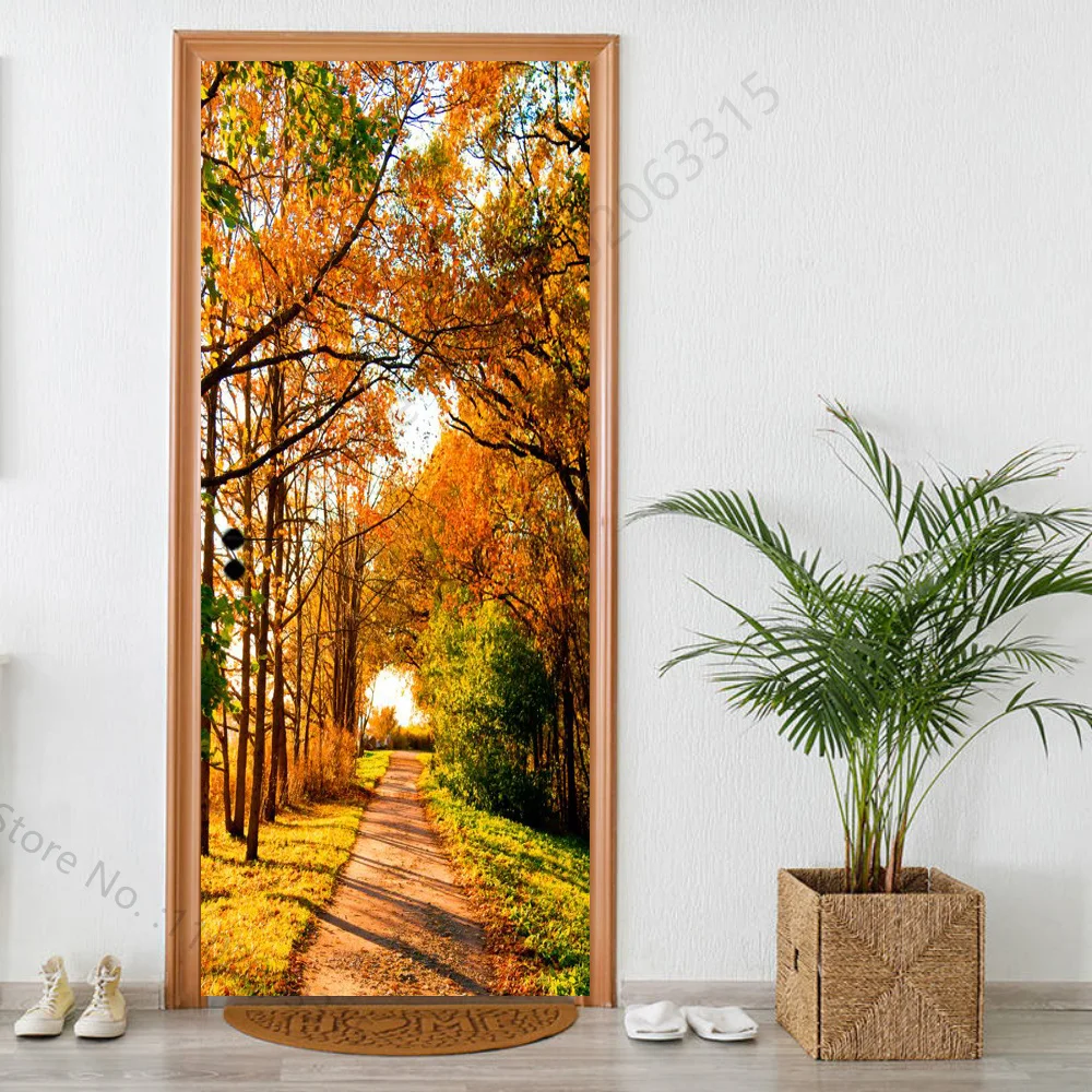 Simulation 3D Stairs Path Door Sticker Removable Large Home Decoration WallSticker Bedroom Living Room Waterproof Wall Mural