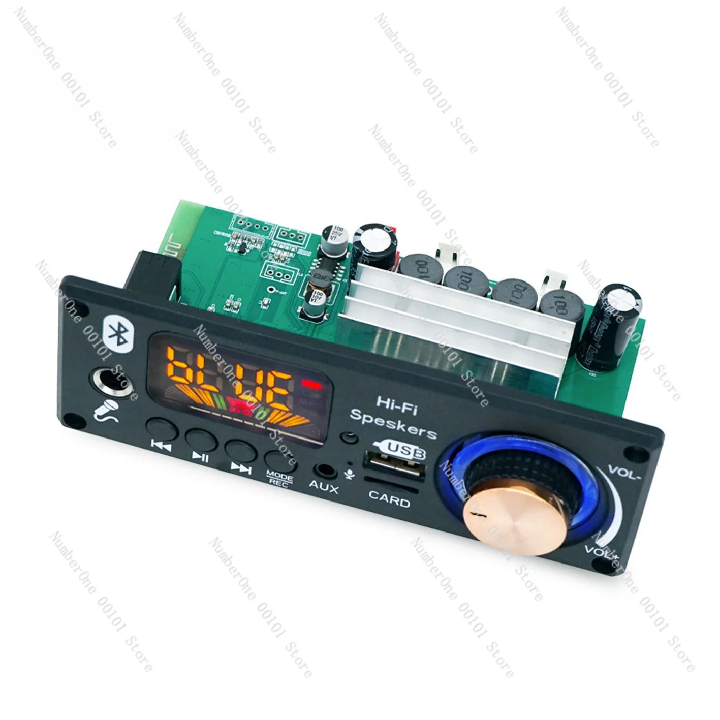 2x80w digital amplifier bluetooth audio decoder amplifier board microphone recording trolley speaker audio accessories