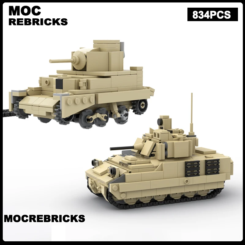

Military Series US M2 Bradley Brenstrst Infantry Fighting Vehicle MOC Building Block Model Senior Brick Puzzle Toy Xmas Gifts