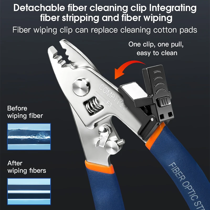 COMPTYCO F3/F6/F7/F9 Optical Fiber Stripping Plicers Stainless Steel Multi-functional Fiber Optic Stripper FTTH Stripping Tool