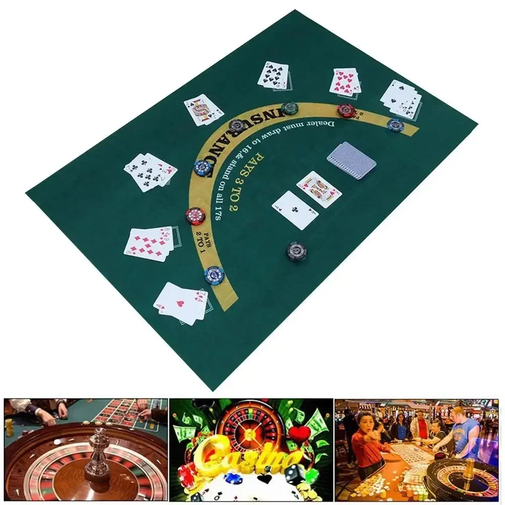 Tapete de póker de doble cara, tapete de mesa de póquer de ruleta y Blackjack, 90x60cm, mantel de póquer antideslizante para Casino, accesorios de entretenimiento