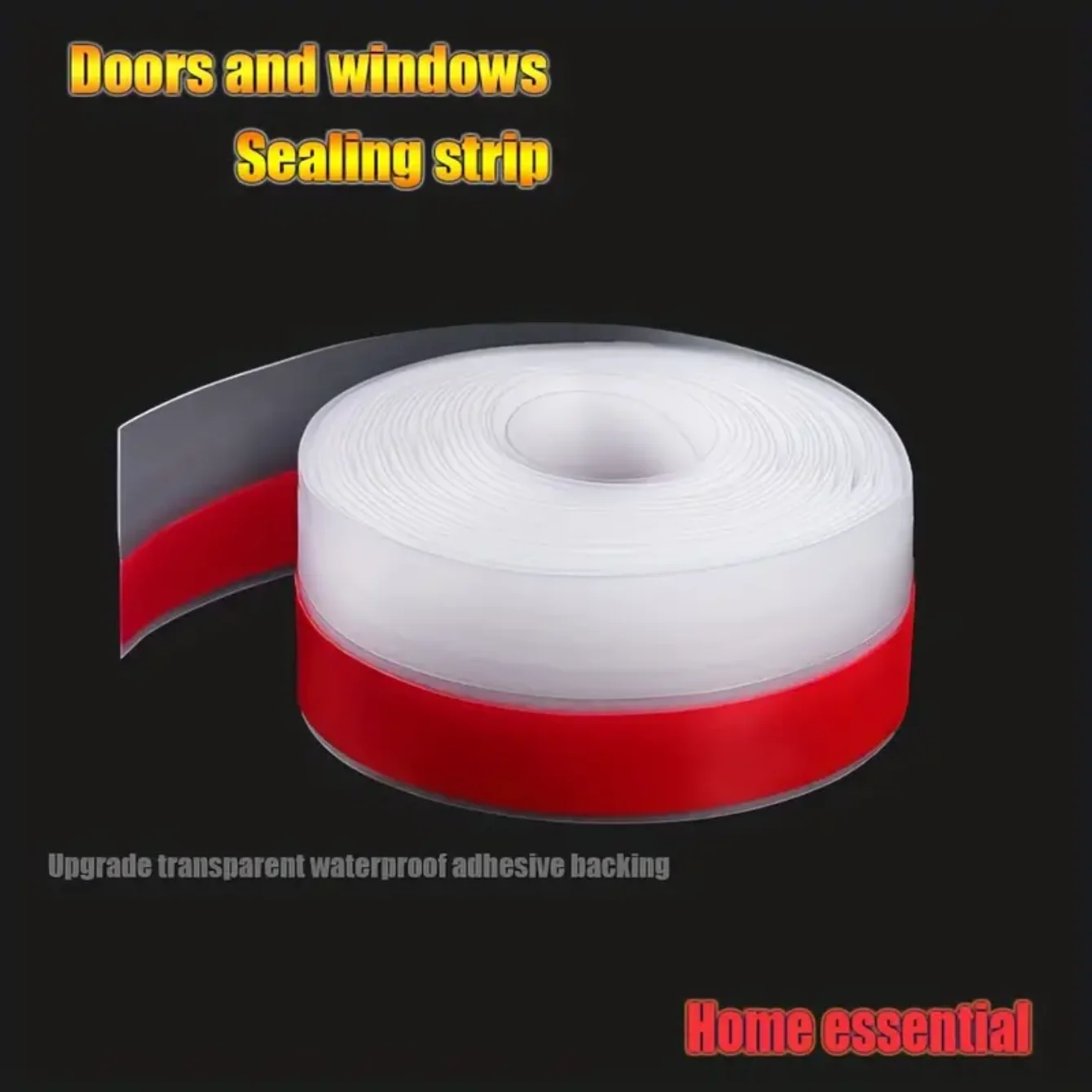 Silicone Weather Stripping Seal Door Tape , Weatherproof Soundproof for Door Frame or Window Bathroom Shower Glass Gaps