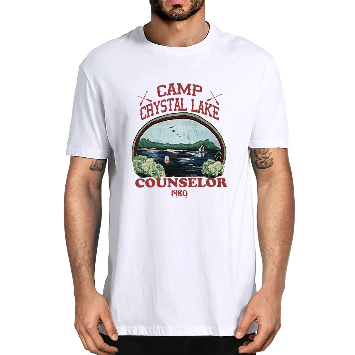 Camp Crystal Lake Counselor Summer 1980 Horror 100% Cotton Summer Men's Novelty Oversized T-Shirt Women Casual Streetwear Tee