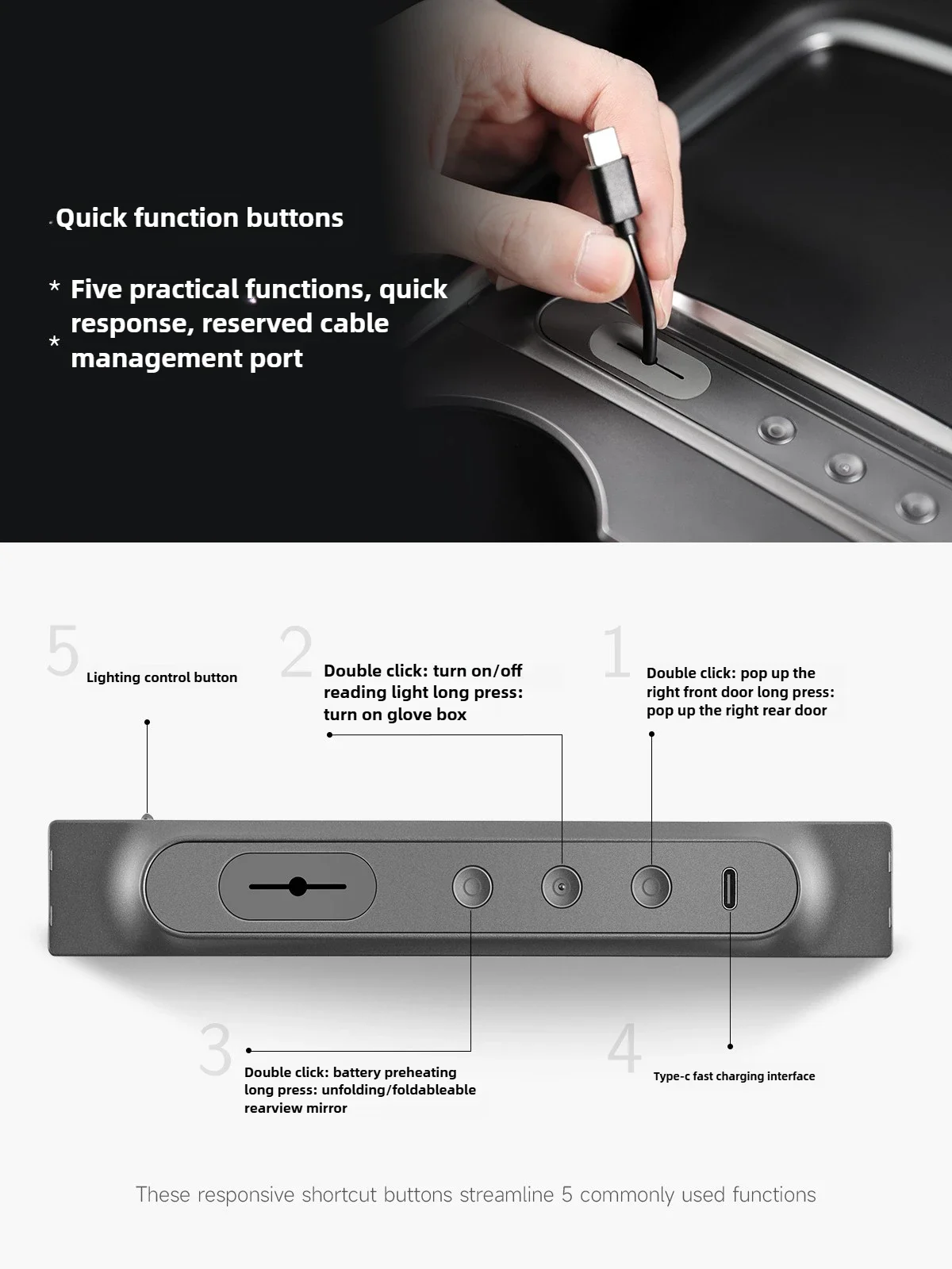 TPARTS is suitable for Tesla docking station central control charging adapter model3y accessories Ya car expansion HUB